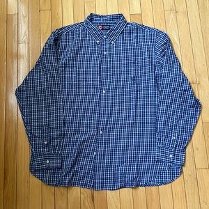Blue plaid dress shirt